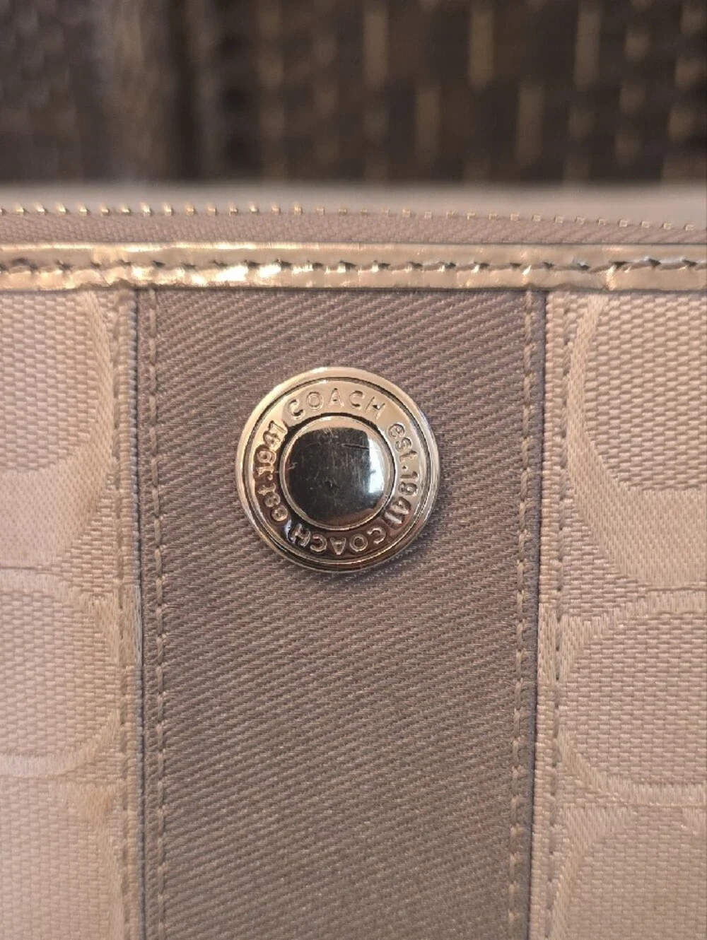 Coach Vintage Heritage Signature Stripe Accordion Zip Wallet, Y2k, Clean
